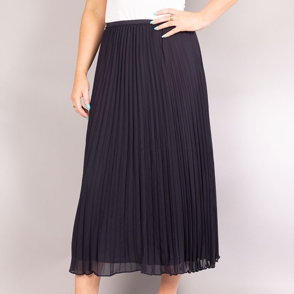 French Connection Womens Blue Ella Chiffon Pleated Skirt main image