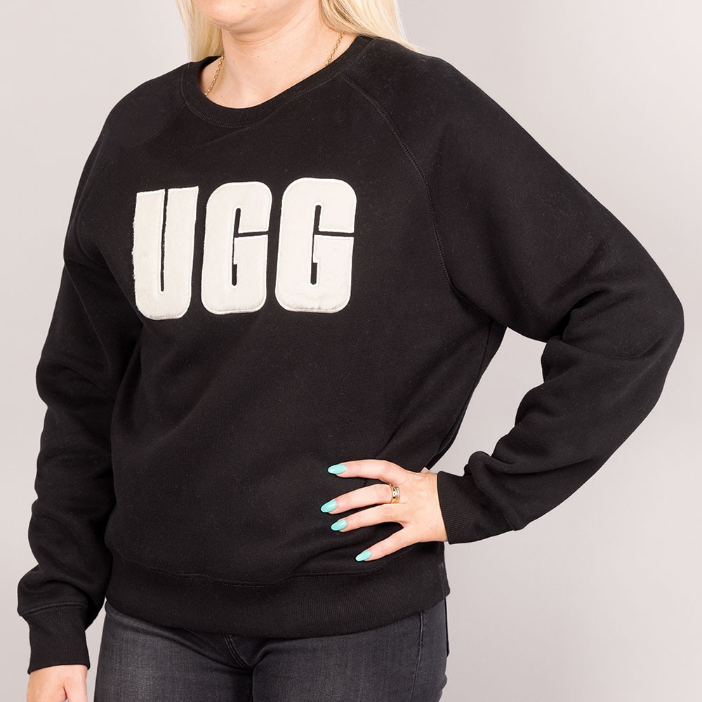 Ugg Madeline Fuzzy Logo Crew Neck Sweatshirt | Oxygen Clothing Ugg Madeline Fuzzy Logo Crew Neck Sweatshirt | Oxygen Clothing
