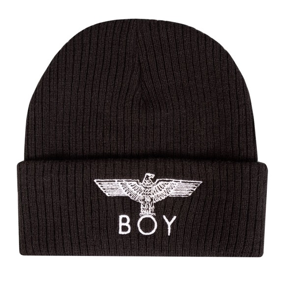 Boy London Mens Black Tape Eagle Beanie Hat