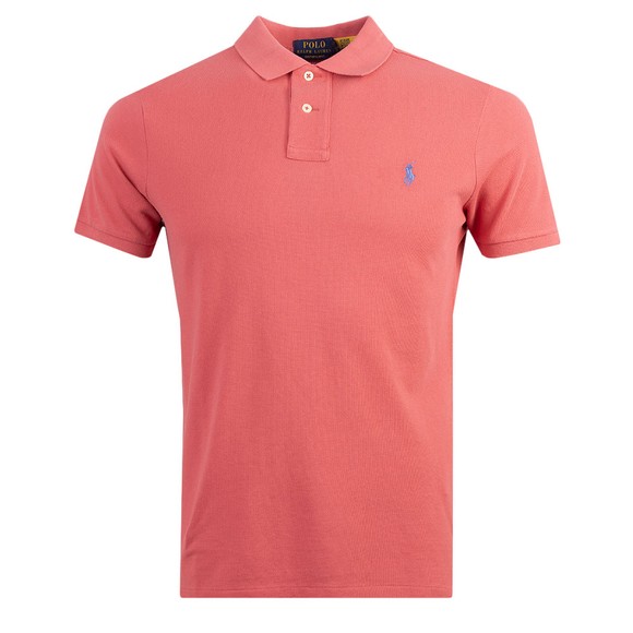 Polo Ralph Lauren Mens Red Custom Slim Fit Short Sleeve Polo Shirt #1