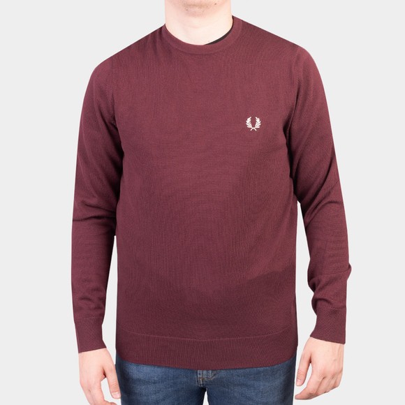 Fred Perry Mens Red Classic Crew Neck Jumper main image