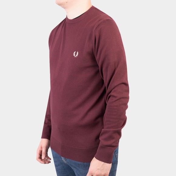 Fred Perry Mens Red Classic Crew Neck Jumper main image