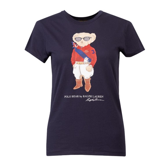 Polo Ralph Lauren Womens Blue Equestrian Bear T-Shirt #1