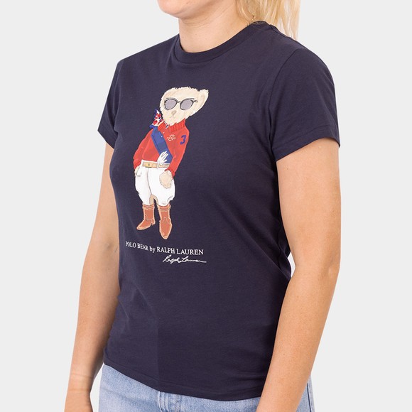 Polo Ralph Lauren Womens Blue Equestrian Bear T-Shirt #2