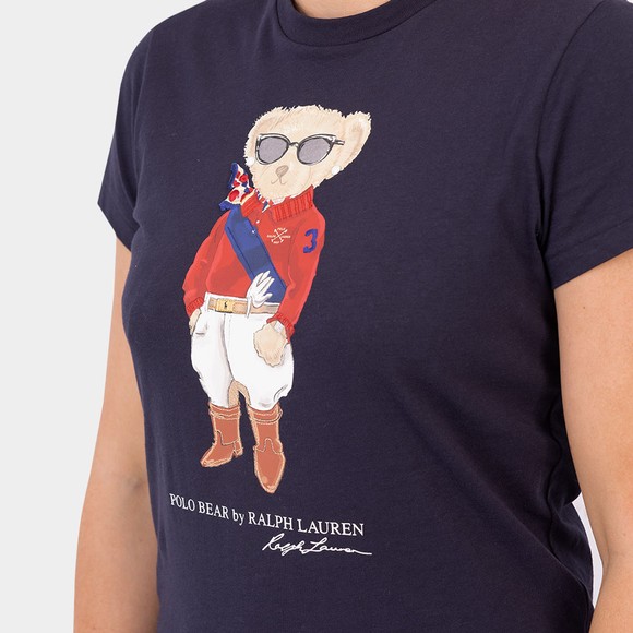 Polo Ralph Lauren Womens Blue Equestrian Bear T-Shirt #3