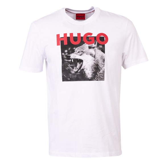 HUGO Mens White Dupus T Shirt #1