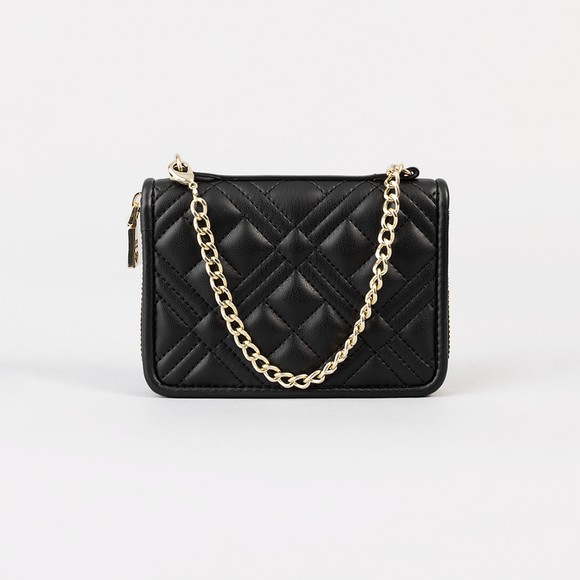 Love Moschino Womens Black Cross Quilted Charm Purse #2