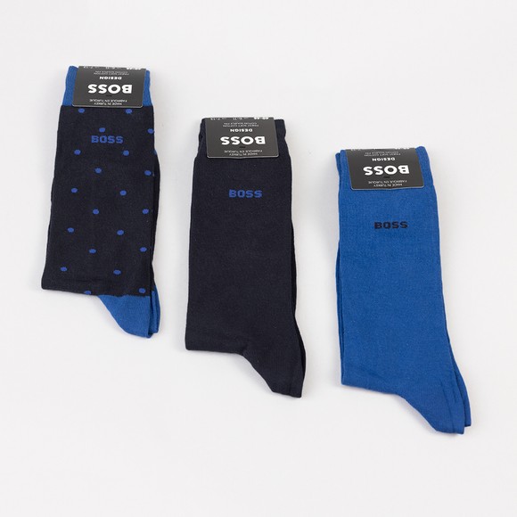 BOSS Mens Blue 3 Pack Sock Box Set #2