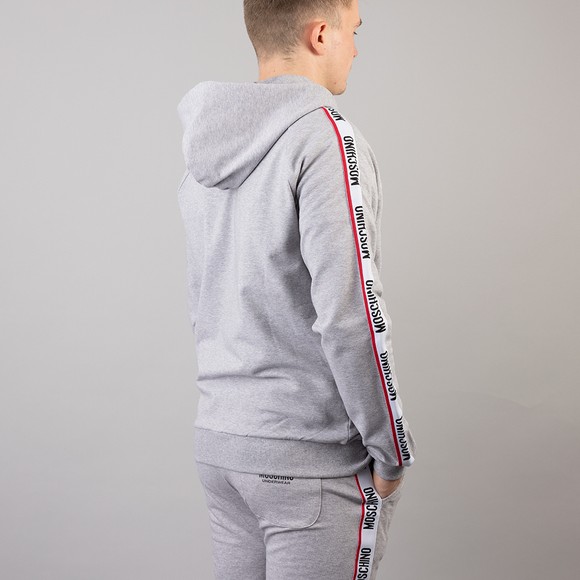Moschino Mens Grey Chest Logo Tape Full Zip Hoody #4