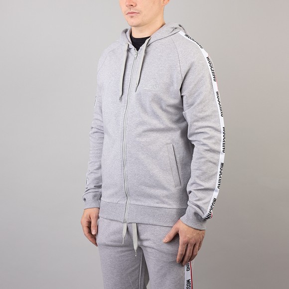 Moschino Mens Grey Chest Logo Tape Full Zip Hoody #2