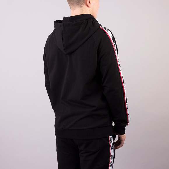 Moschino Mens Black Chest Logo Tape Full Zip Hoody #4