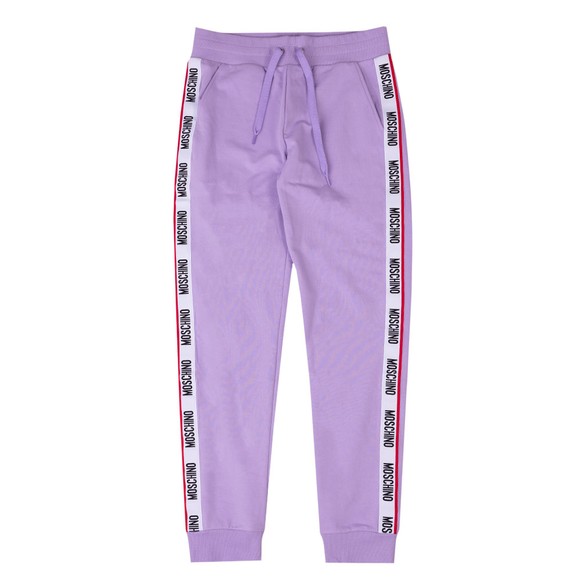 Moschino Mens Purple Rubber Logo Tape Leg Jogger #1