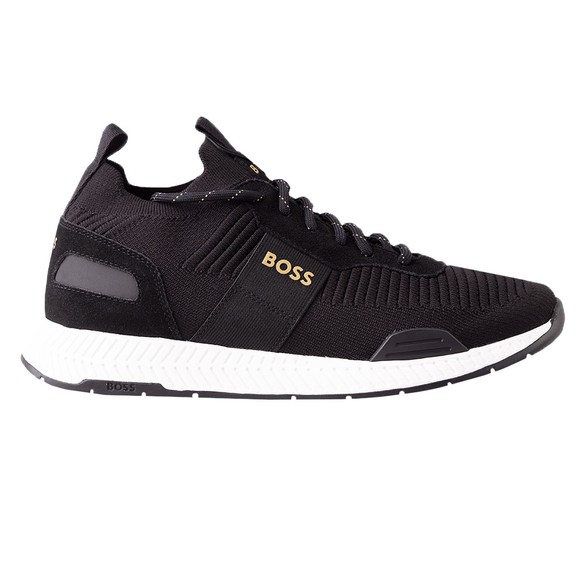 BOSS Mens Black Titanium Knit Runner #1
