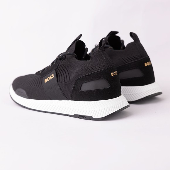 BOSS Mens Black Titanium Knit Runner #3