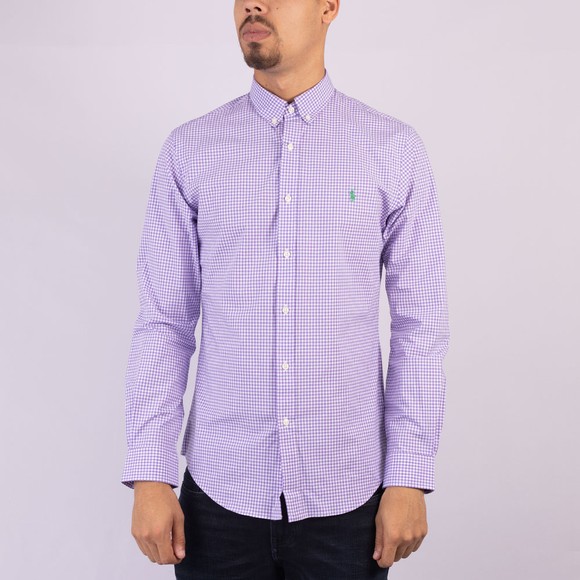Polo Ralph Lauren Mens Purple LS Slim Fit Gingham Check Shirt #2