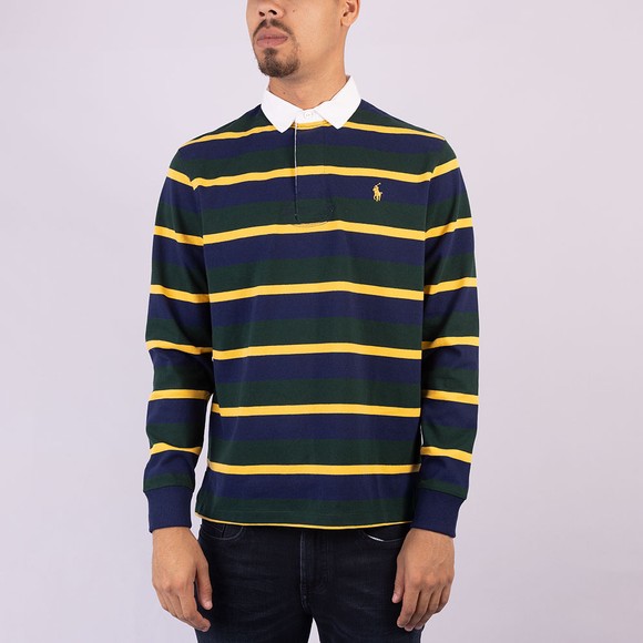 Polo Ralph Lauren Mens Green Classic Striped Iconic Rugby Shirt #2
