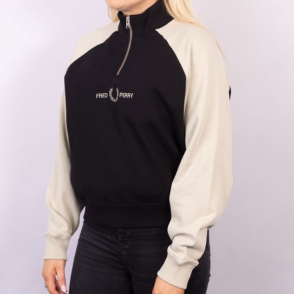 Fred Perry Colourblock Zipneck Sweatshirt | Oxygen Clothing