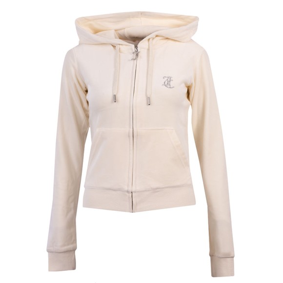 Juicy Couture Womens Off-White Mini Mixed Crystal Full Zip Hoody main image