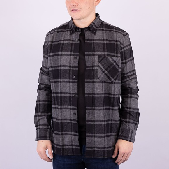 HUGO Mens Black Ermann Check Shirt #2
