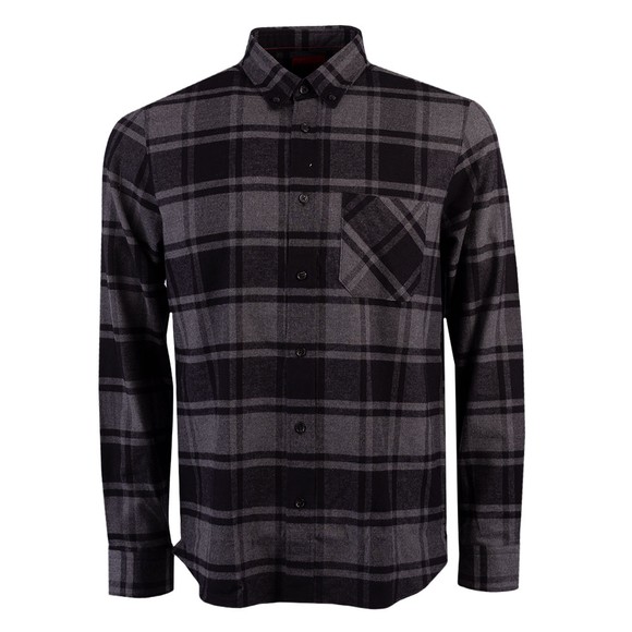 HUGO Mens Black Ermann Check Shirt #1