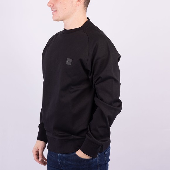 BOSS Mens Black Formal Stadler 82 Metal Badge Sweatshirt #3