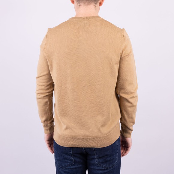 BOSS Mens Off-White Formal Botto Knitted Jumper main image