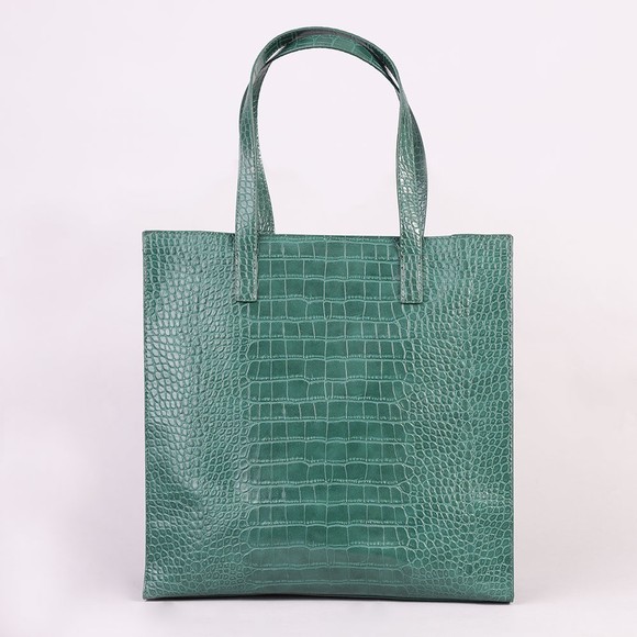 Ted Baker Womens Green Croccon Croc Detail Large Icon Bag main image