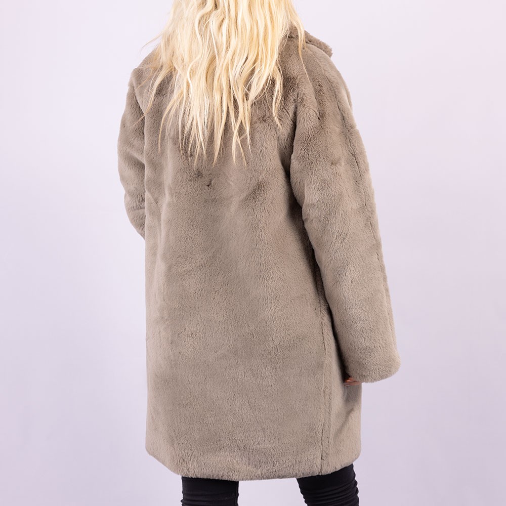 Rino & Pelle Nonna Faux Fur Coat Curly Black