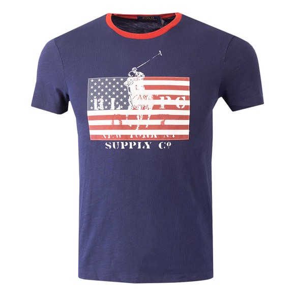 Polo Ralph Lauren Mens Blue Flag T Shirt #1
