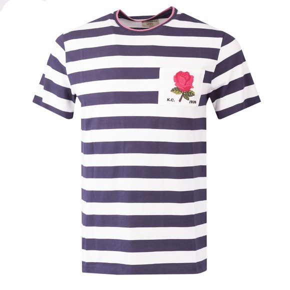 Kent & Curwen Mens Blue Ratcliff YD Stripe Rose T Shirt main image
