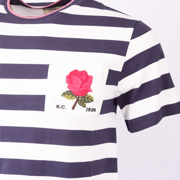 Kent & Curwen Mens Blue Ratcliff YD Stripe Rose T Shirt main image
