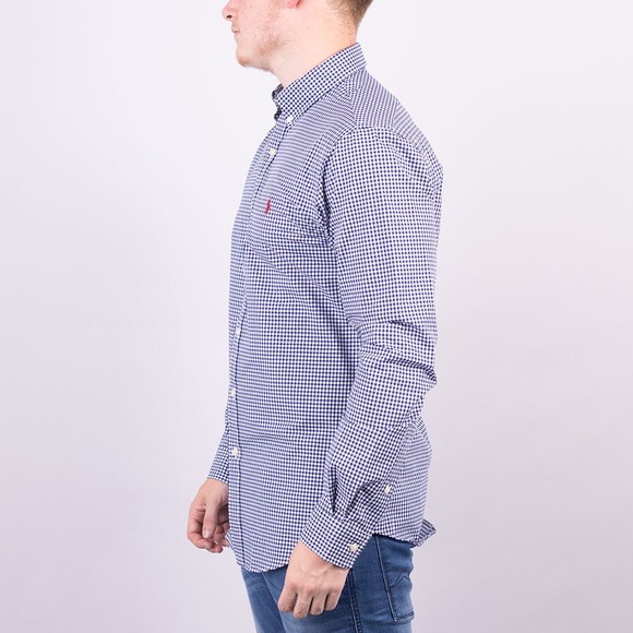 Polo Ralph Lauren Mens Blue Slim Fit Gingham Check Shirt #3