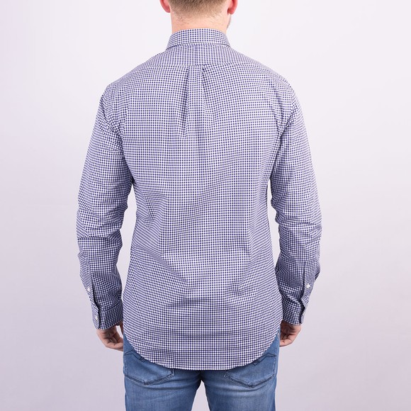 Polo Ralph Lauren Mens Blue Slim Fit Gingham Check Shirt #4