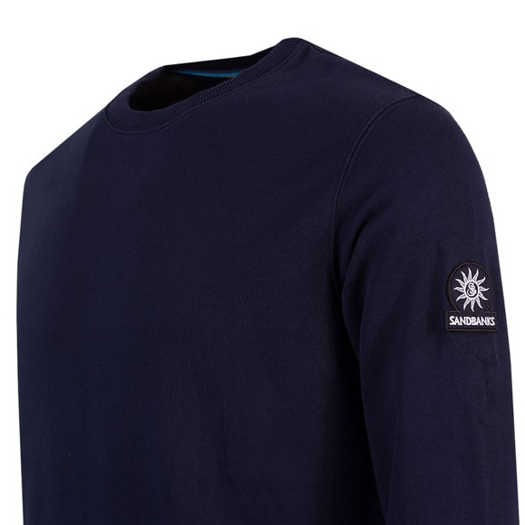 Sandbanks Mens Blue Logo Badge Sweatshirt main image