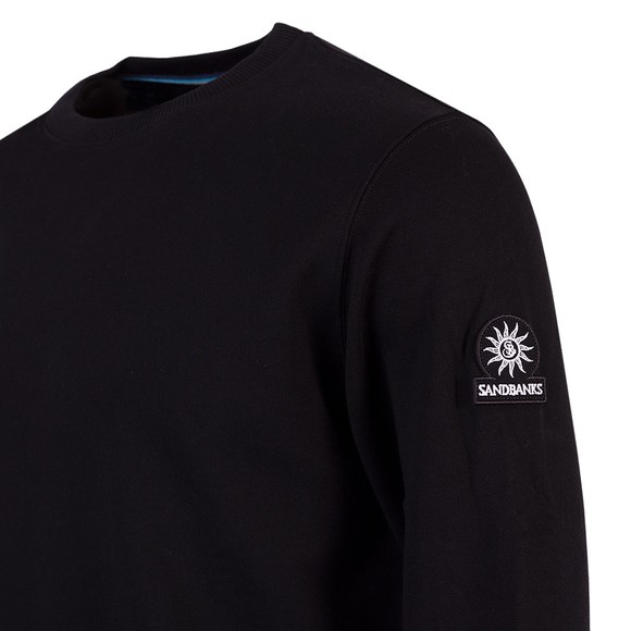Sandbanks Mens Black Logo Badge Sweatshirt main image