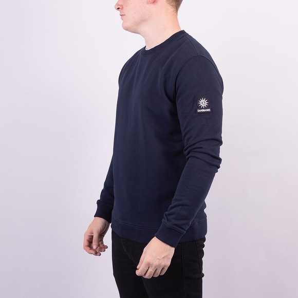 Sandbanks Mens Blue Logo Badge Sweatshirt main image