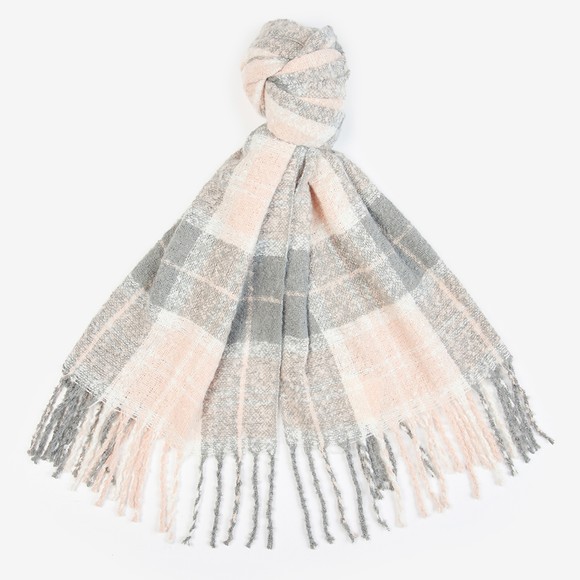 Barbour Lifestyle Womens Grey Saltburn Beanie & Tartan Scarf Set main image
