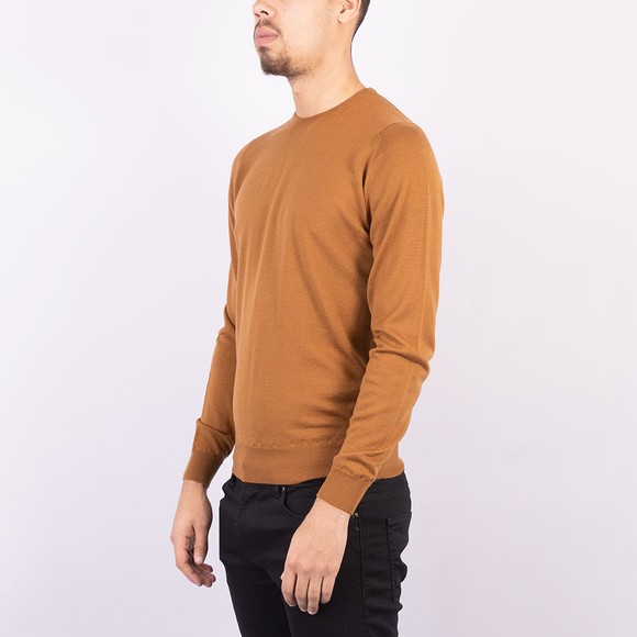 John Smedley Mens Brown Farhill Crew Neck Pullover main image