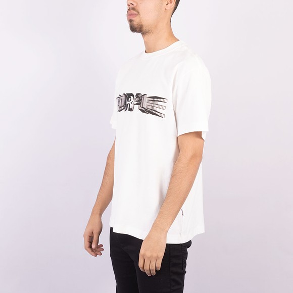 Purple Brand Mens White Textured Jersey Wire Frame T Shirt #3