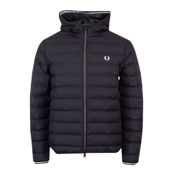 Fred Perry Mens Black Hooded Insulated Jacket #1