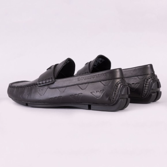 Emporio Armani Mens Black X4B124 Leather Driving Shoe main image