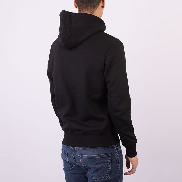 Fred Perry Mens Black Embroidered Hooded Sweatshirt main image