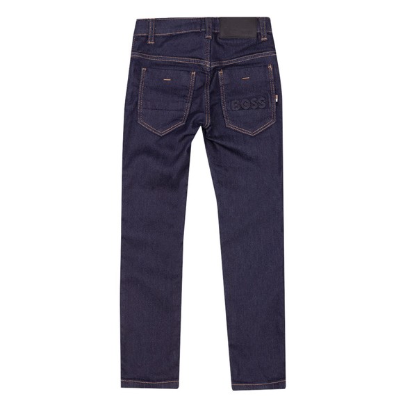 BOSS Boys Blue Embossed Logo Jean main image