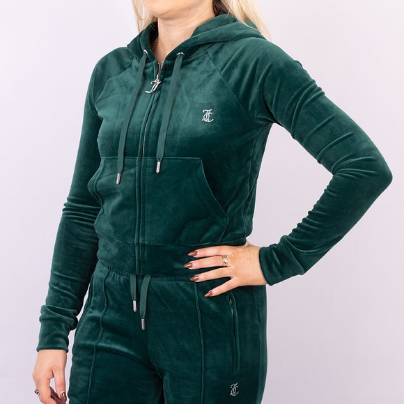 Juicy Couture Womens Green Madison Velour Zip Hoody #2