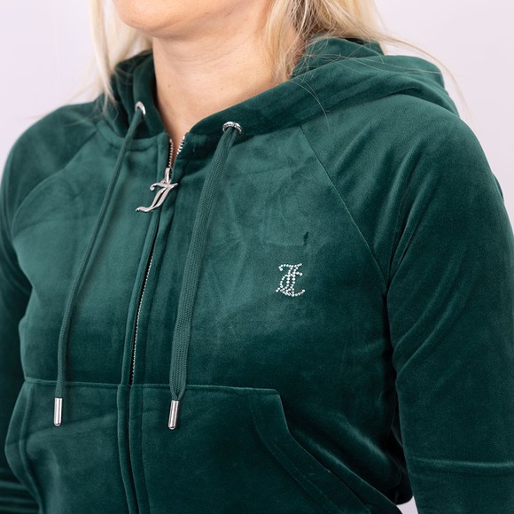 Juicy Couture Womens Green Madison Velour Zip Hoody #4