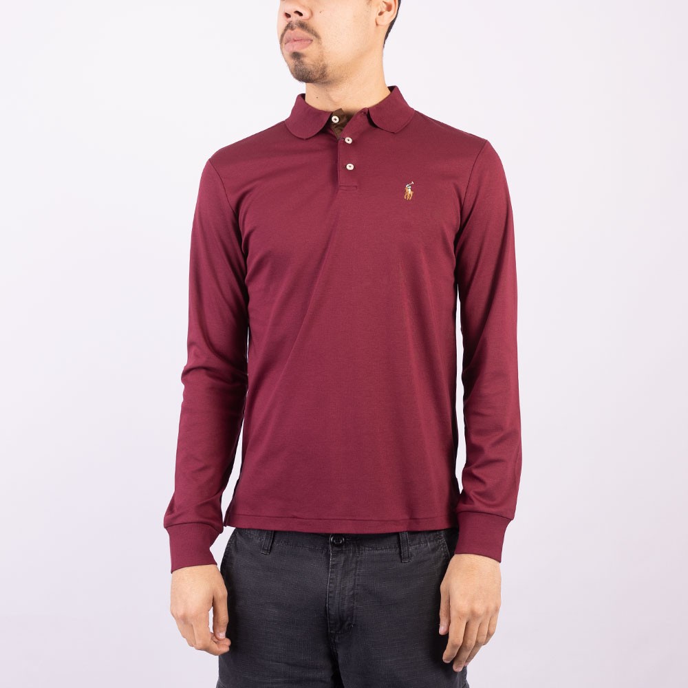 Slim Fit Burgundy Ralph Lauren Polo Polo Ralph Lauren Bear Polo