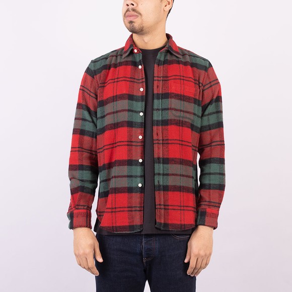 Portuguese Flannel Mens Red Lars Check Shirt main image
