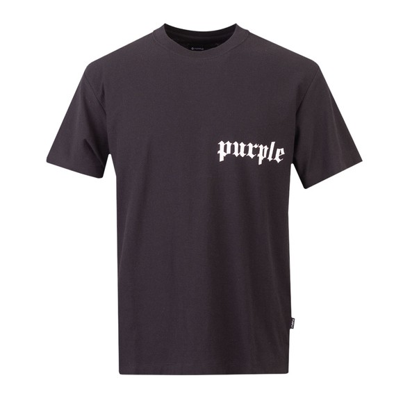 Purple Brand Textured Jersey Gothic Wordmark T Shirt