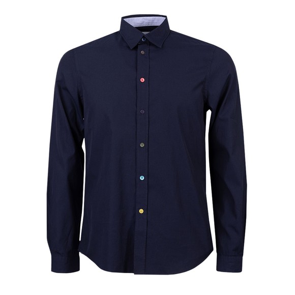 PS Paul Smith Mens Blue Tailored Multi-Colour Button Shirt #1