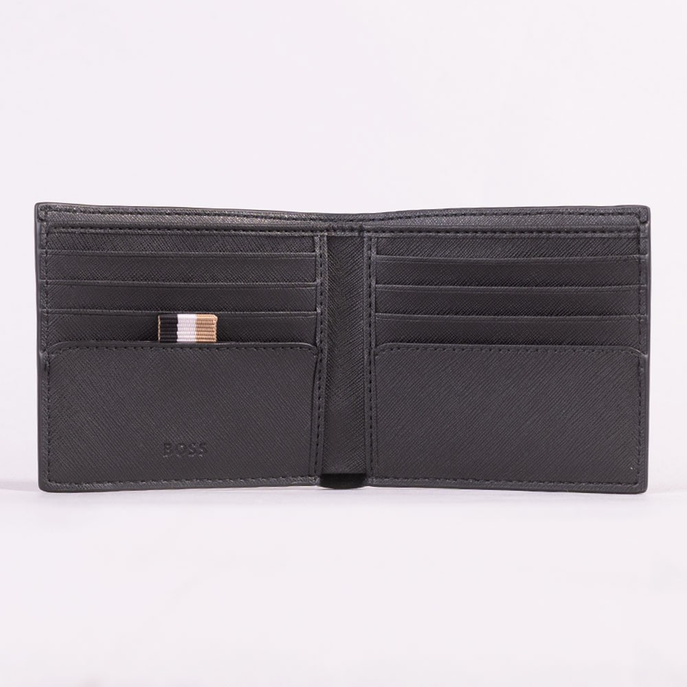 BOSS Pelle portafoglio Zair 4 CC Coin Wallet Black nero